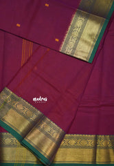 Beet Pink - Karthigai silk cotton bavanji floral border - Best for Temple Visit