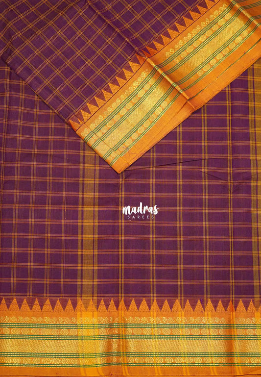 Winered - Karthigai silk cotton big muthu kattam getti border