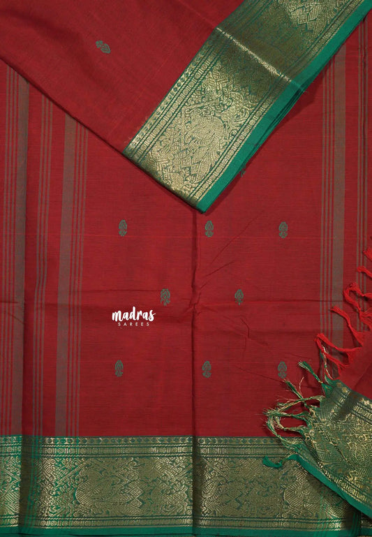 Maroon - Karthigai silk cotton vanasingaram border