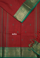 Maroon - Karthigai silk cotton vanasingaram border