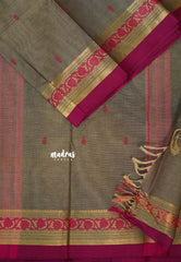 Royal Ash Elegance - Karthigai silk cotton floral small border with buttas