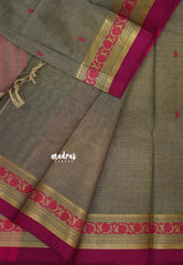 Royal Ash Elegance - Karthigai silk cotton floral small border with buttas