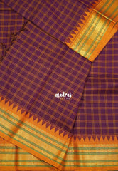 Winered - Karthigai silk cotton big muthu kattam getti border