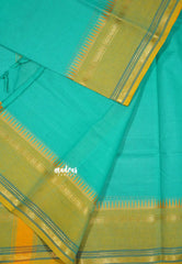 Sea Green - Karthigai silk cotton plain body rudraksham skirt border