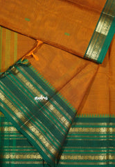 Gold Ochre - Karthigai silk cotton Multi Border with Buttas in saree