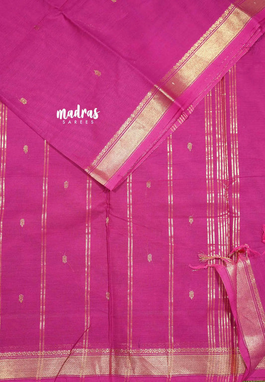 Rose pink - Karthigai silk cotton small Bavanji border
