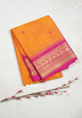 Orange -  Karthigai silk cotton buttas with small mango boder