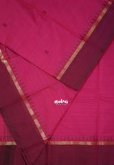 Queen's Pink - Karthigai silk cotton Saree Skirt Border with Buttas - Best for Wedding Functions