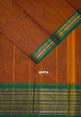 Mustard Orange - Karthigai Silk Cotton Body Multi Rudraksham with Buttas - Best for Temple Visit