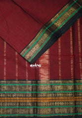 Majestic Maroon - Karthigai Silk Cotton Rudhraksham Multi border - Best for Wedding Functions | Temple Visit
