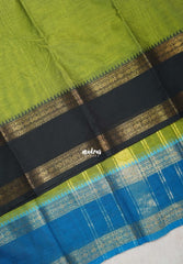 Mehendi Green - Karthigai silk cotton Rettapet Rudraksham Ganga Jamuna Border - Best for Small Functions