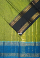 Mehendi Green - Karthigai silk cotton Rettapet Rudraksham Ganga Jamuna Border - Best for Small Functions