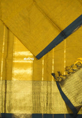 Golden khaki - Karthigai silk cotton plain body multi rudraksham border