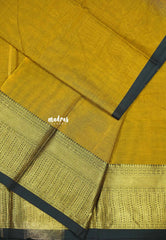 Golden khaki - Karthigai silk cotton plain body multi rudraksham border