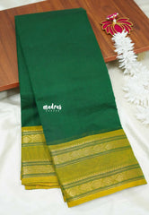 Fresh green - Karthigai silk cotton plain body rettapet leaf border single color
