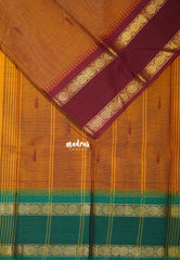 Mustard Orange - Karthigai silk cotton Rudhraksham Ganga Jamuna border - Best for Wedding Functions