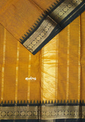 Mustard Yellow - Karthigai silk cotton plain body self rudraksham border