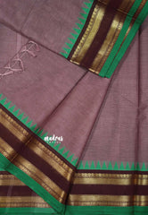 Dusty Purple - Karthigai silk cotton Rettapet rudraksham border
