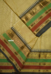Sandal - Karthigai silk cotton plain body multiborder with annam