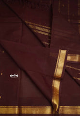 Karthigai silk cotton small Bavanji border Dark brown