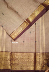 Karthigai silk cotton big neli border - Mild brown