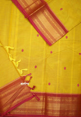 Karthigai silk cotton bavanji border - Mustard yellow