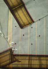 Karthigai silk cotton bavanji border - Mild grey