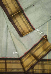 Karthigai silk cotton bavanji border - Mild grey