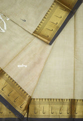 Karthigai silk cotton paithani border - Beige