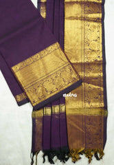 Jamun purple - Aparna (ONLY TOP AND DUPATTA) karthigai silk cotton Mayil border salwar suit Unstitched