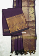 Jamun purple - Aparna (ONLY TOP AND DUPATTA) karthigai silk cotton Mayil border salwar suit Unstitched