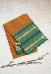 Gold Ochre - Karthigai silk cotton Multi Border with Buttas in saree