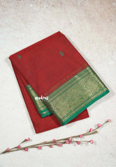 Maroon - Karthigai silk cotton vanasingaram border