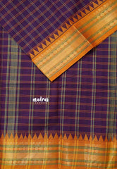 Jamun Purple - Karthigai silk cotton big muthu kattam getti border
