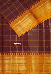 Majestic Maroon - Karthigai silk cotton big muthukattam checks with bavanji double border