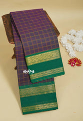 Greyish Blue - Karthigai silk cotton big muthu kattam checks
