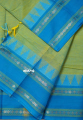 Dual Shade Light Green - Karthigai silk cotton temple and rettapata rudraksham border