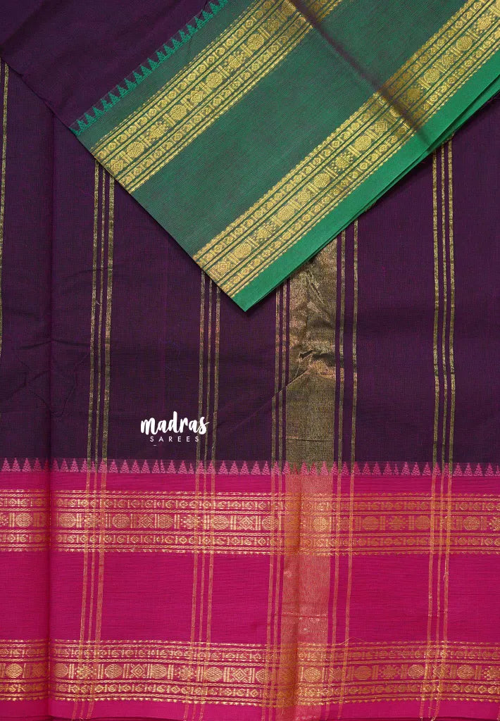 Jamun Purple - Karthigai silk cotton rettapeta rudraksham Ganga jamuna border
