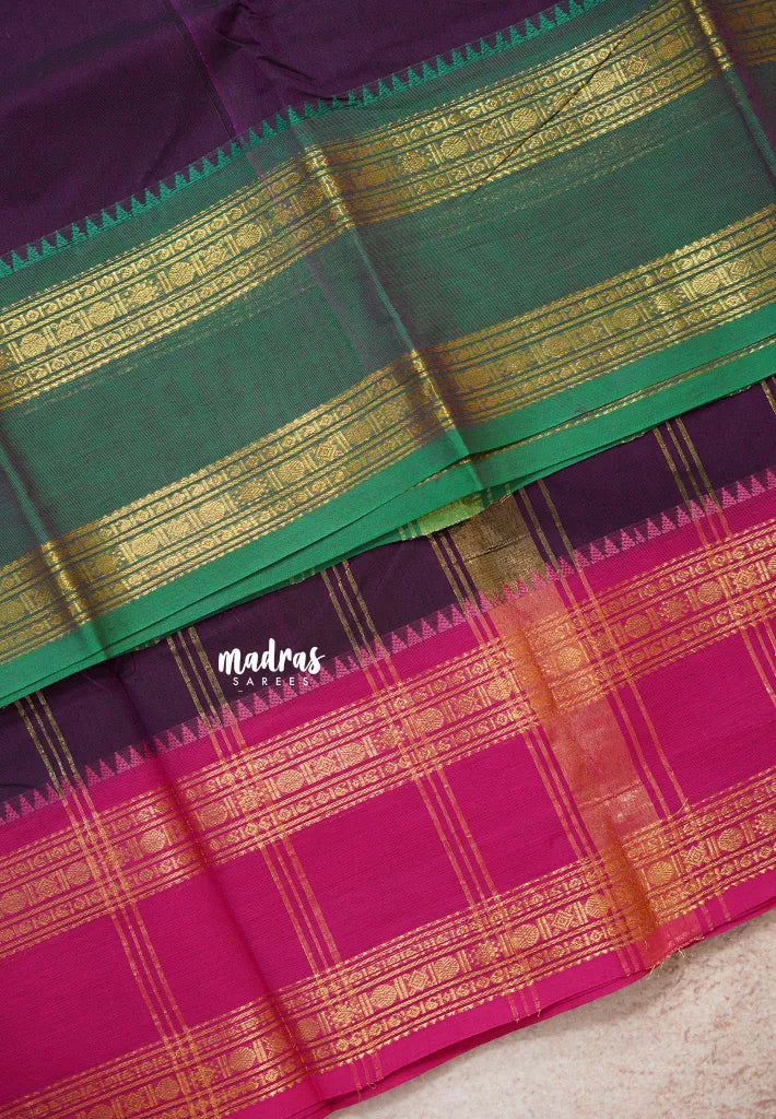 Jamun Purple - Karthigai silk cotton rettapeta rudraksham Ganga jamuna border
