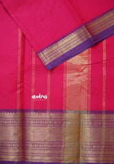 Queen's Pink - Karthigai silk cotton Bavanji and small Rudraksham big Border