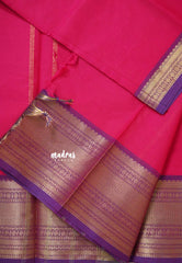 Queen's Pink - Karthigai silk cotton Bavanji and small Rudraksham big Border