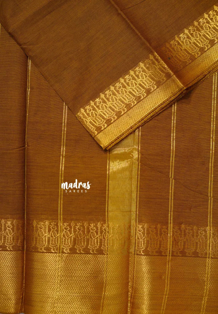 Mustard Honey - Karthigai silk cotton plain body getti border