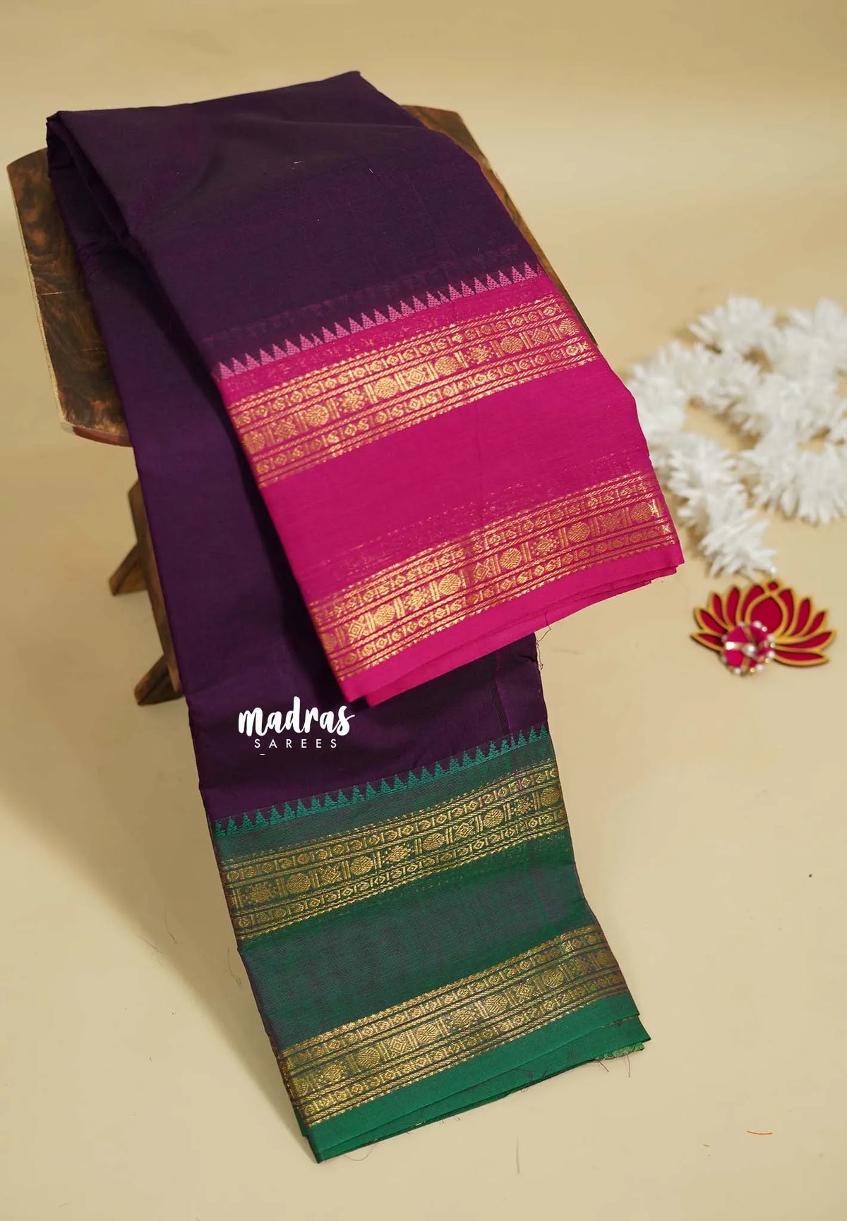 Jamun Purple - Karthigai silk cotton rettapeta rudraksham Ganga jamuna border