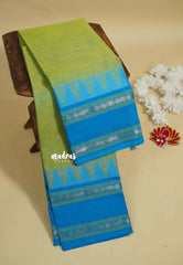 Dual Shade Light Green - Karthigai silk cotton temple and rettapata rudraksham border