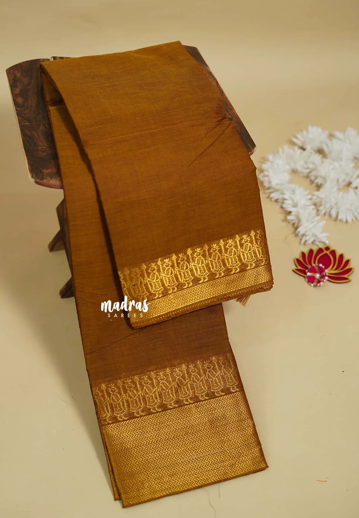 Mustard Honey - Karthigai silk cotton plain body getti border