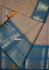 Dual Shade Light Brown - Karthigai silk cotton plain body annam yanai double border - Best for Gifting | Temple visit