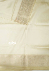 Classy Kashmiri silk with rich weaving - Venpattu Ivory white