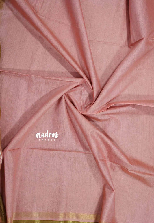 Lite Brown - khadi silk contrast pallu with stripe design body
