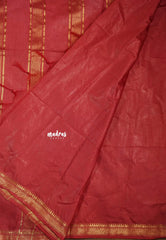 Maroon Red - Khadi Silk Plain Body with Zari Border - Best for Office Wear