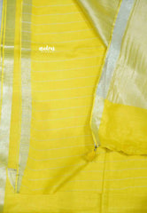 khadi silk small tissue border with tissue pallu - Yellow